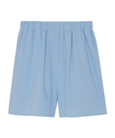 THE FRANKIE SHOP LUI ORGANIC COTTON BOXER SHORT - BLUE
