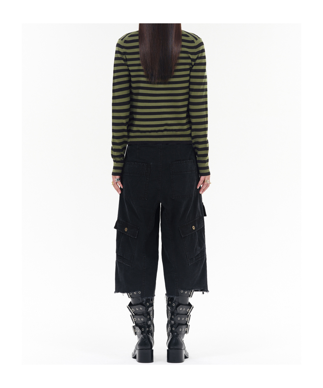 We11 Done Striped Sweater In Black