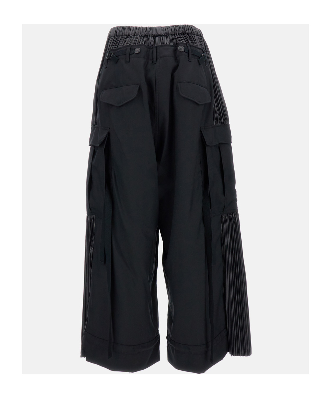 Junya Watanabe Pleated-panel Cargo-pocket Trousers In Black