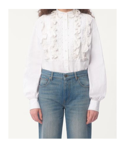 Valentino Cotton-linen-blend Ruffled Shirt Dress In White
