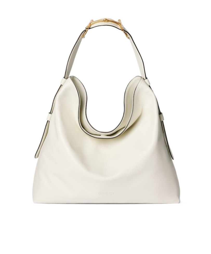 Gucci Beatrix Large Leather Shoulder Bag In White
