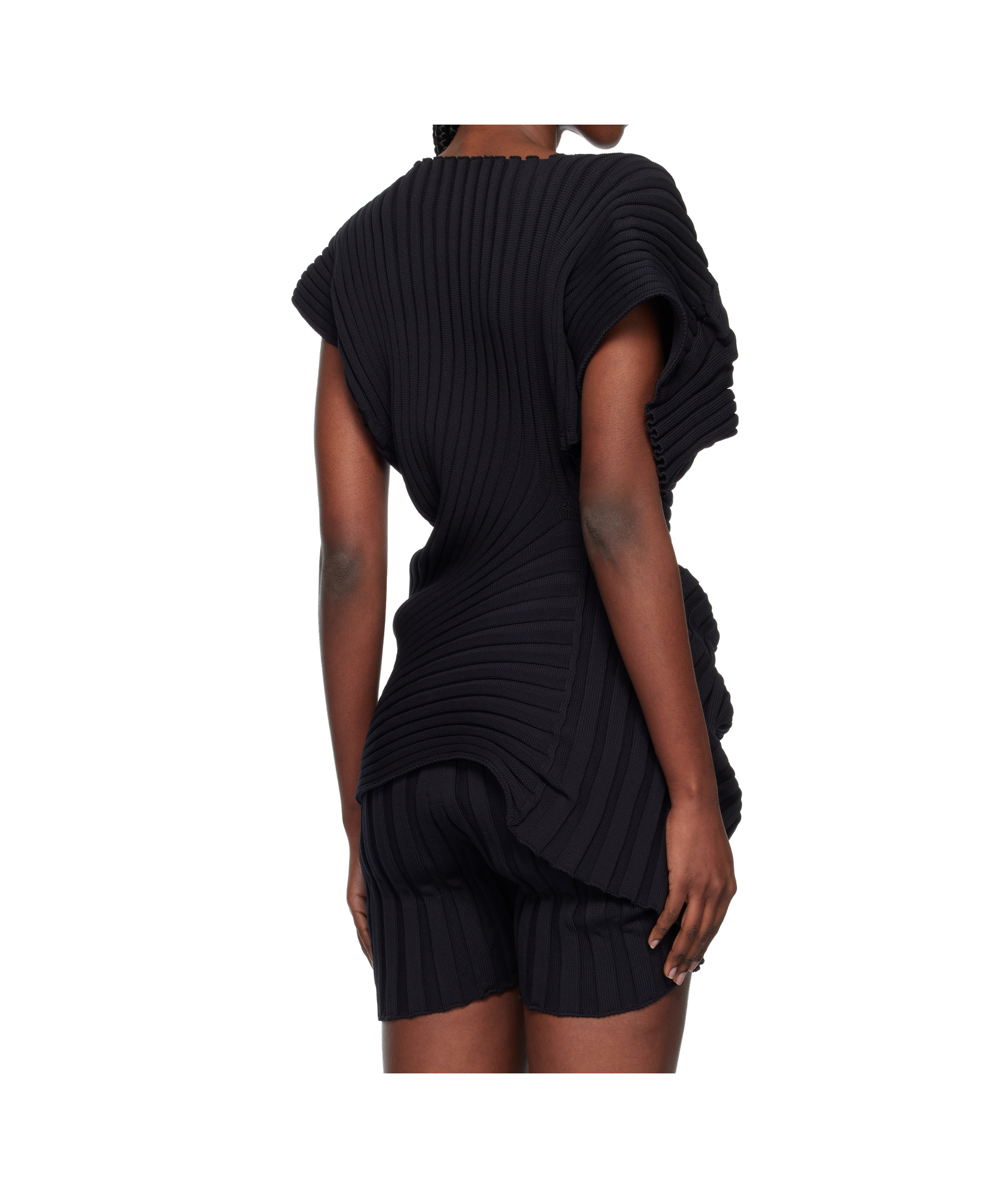 Issey Miyake Black Knit 'as It Is' Top In Black