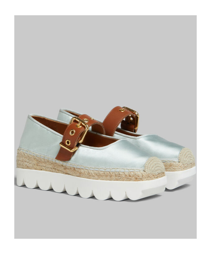 Marni Blue Petal Ballerina Flats In White