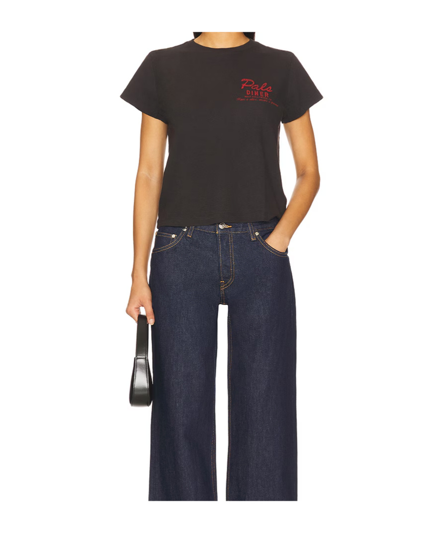 Re/done Cherry Pie Graphic Tee In Black