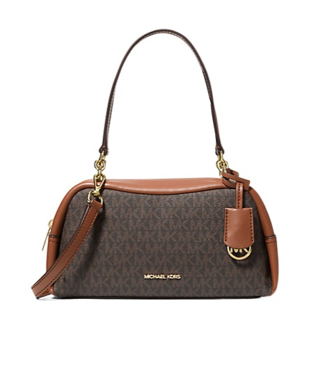 Michael Kors Cecily Small Signature Logo Shoulder Bag In Brown