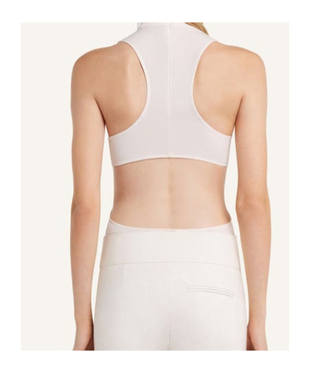 Courrèges Mock-neck Top In Natural Beige