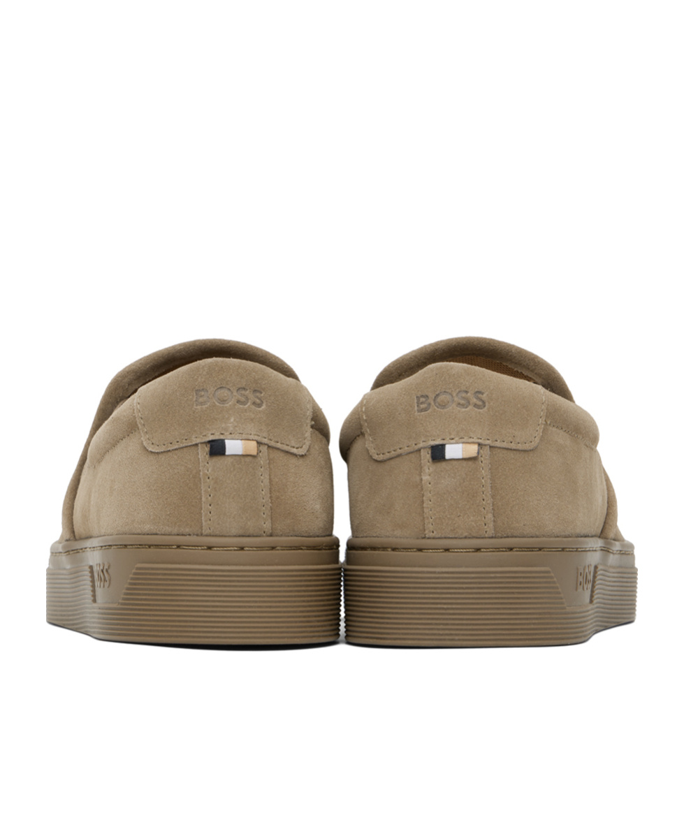 Hugo Boss Round Toe Low-top Casual Shoes In Brown