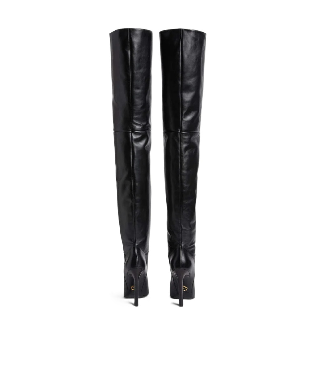 Dsquared2 Twin Over-the-knee Heeled Boots In Black