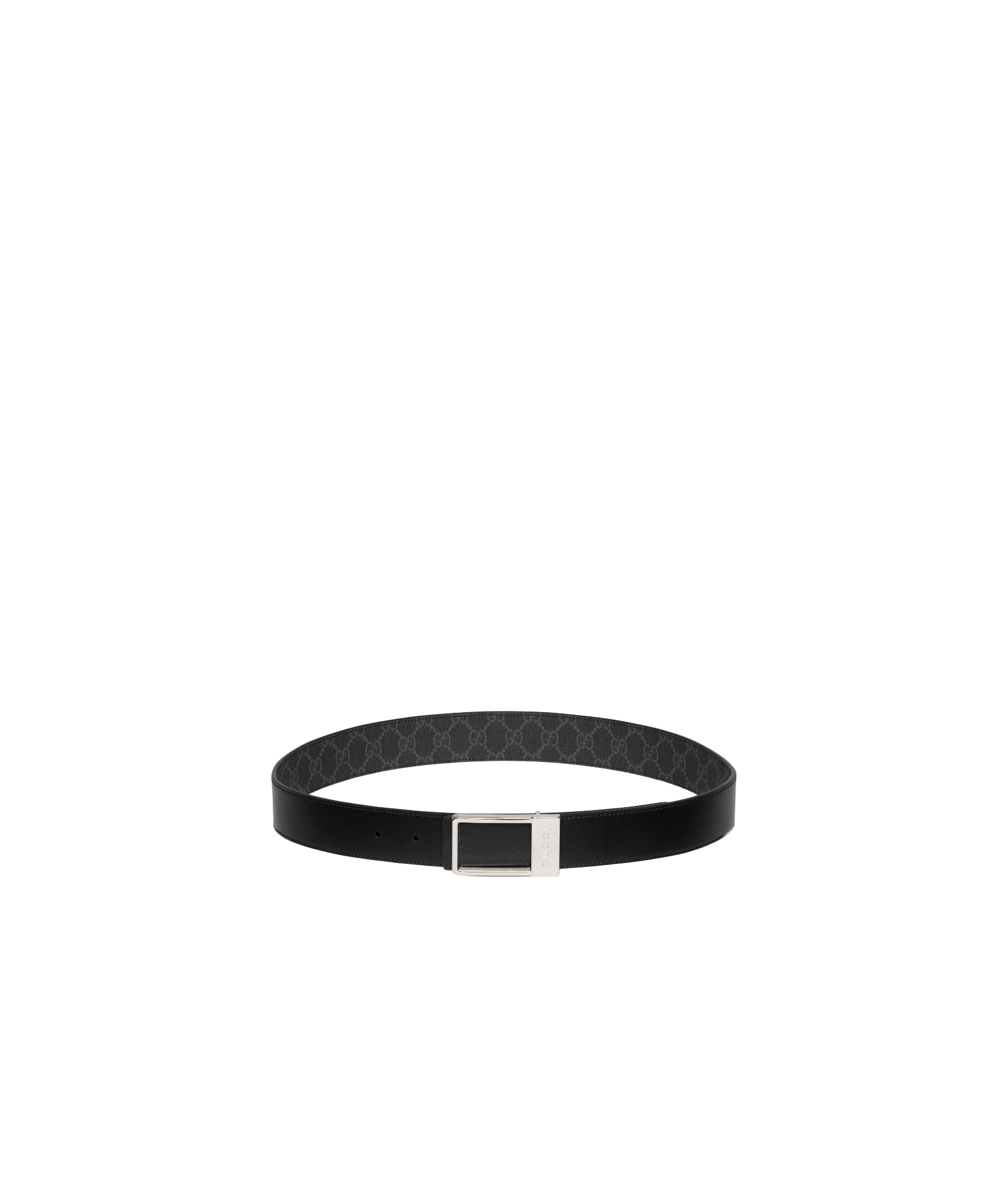 Gucci Reversible Belt With Rectangular Buckle In Black