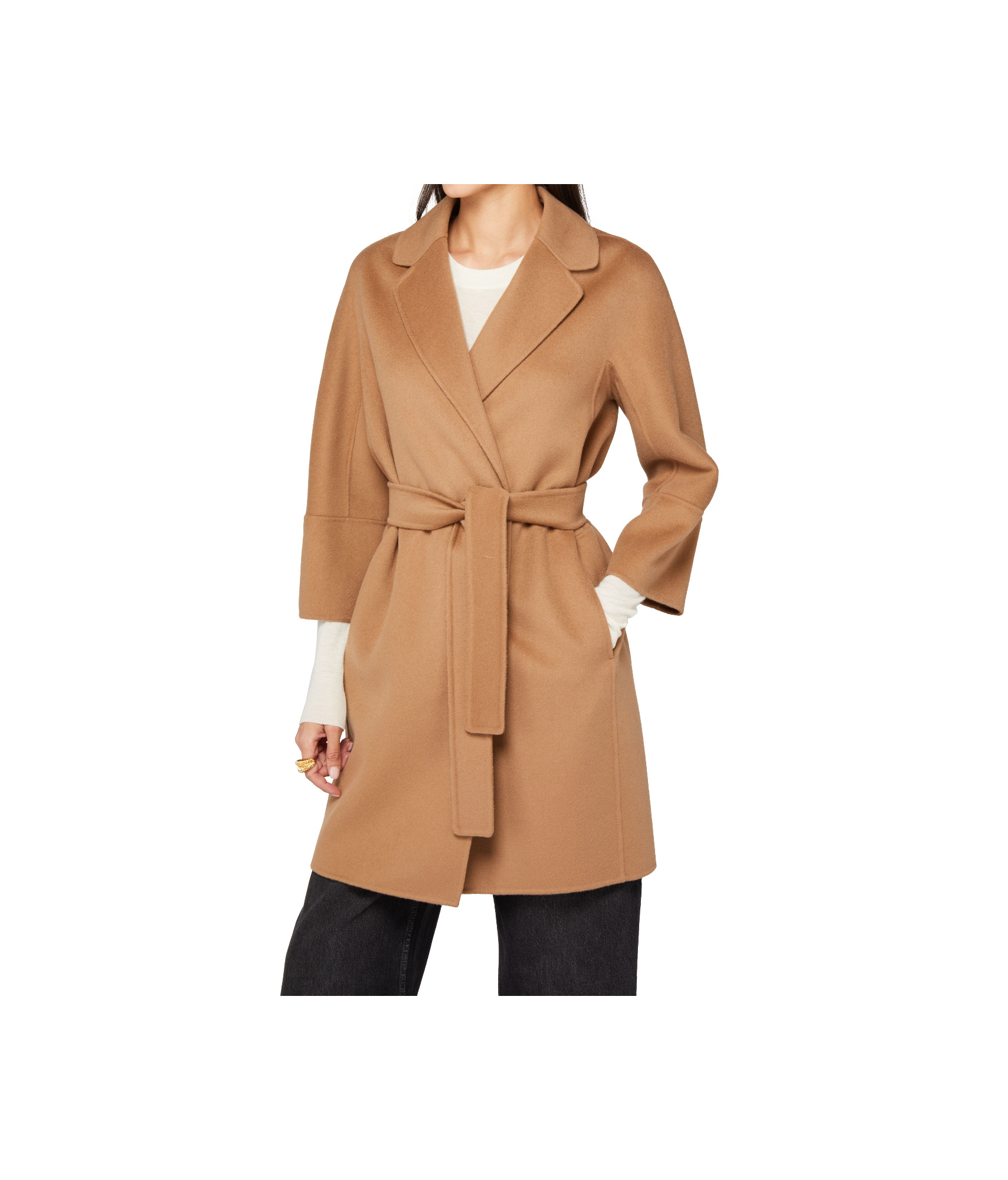 Shop Max Mara Long-sleeved Coat In Nude