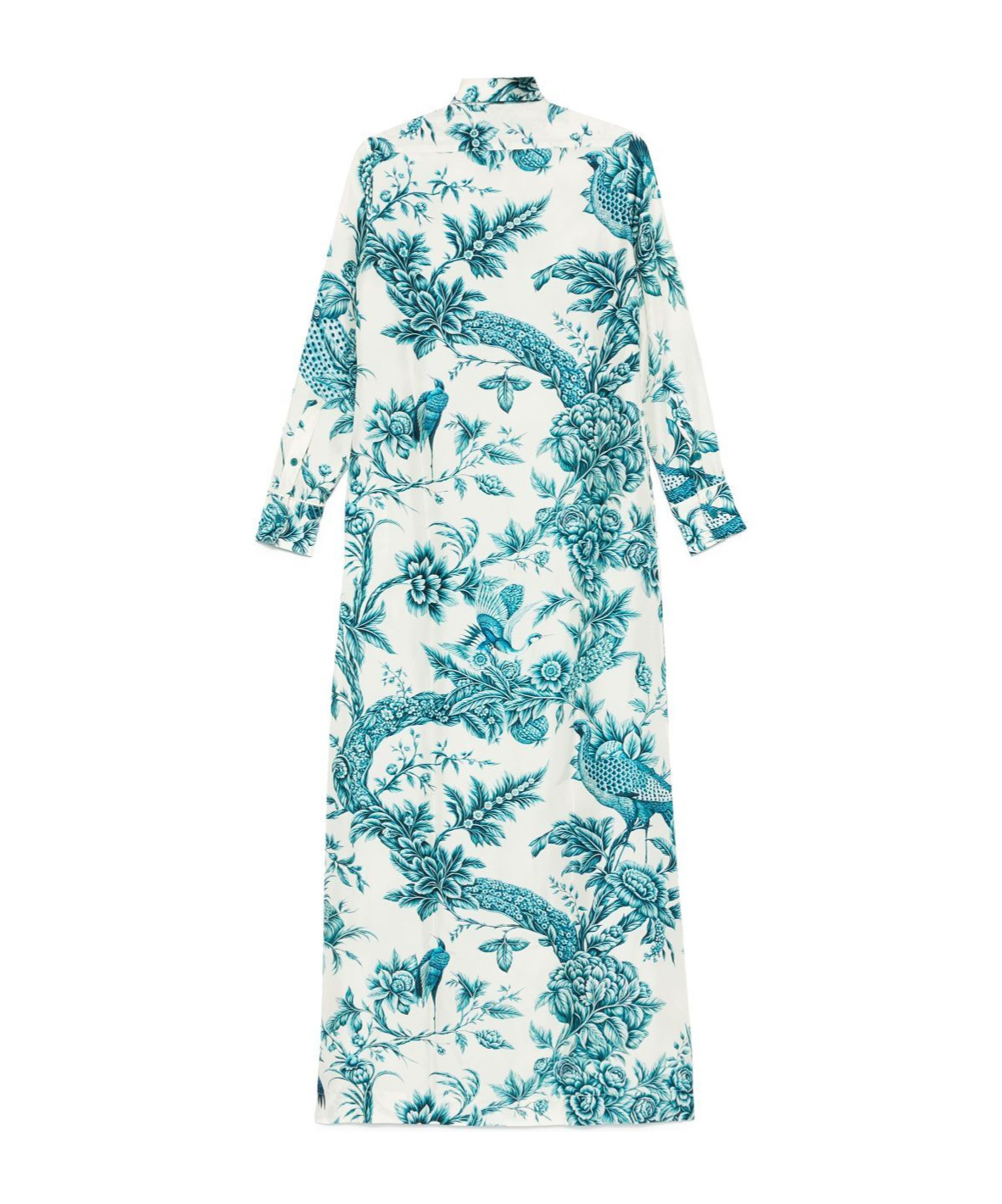 F.r.s For Restless Sleepers For Restless Sleepers Printed Silk Shirt Dress In Blue