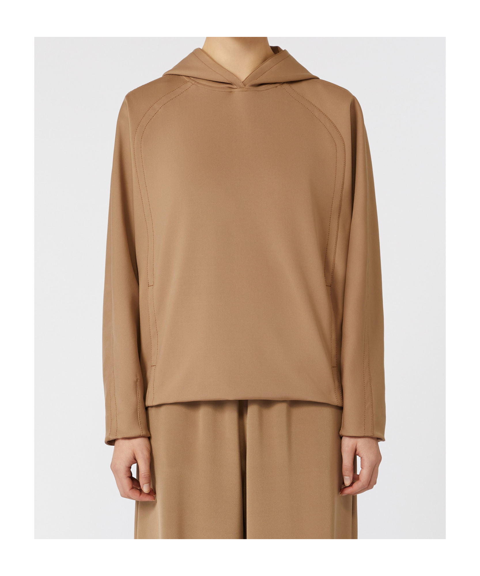 Max Mara Jersey Hooded Sweatshirt In Brown