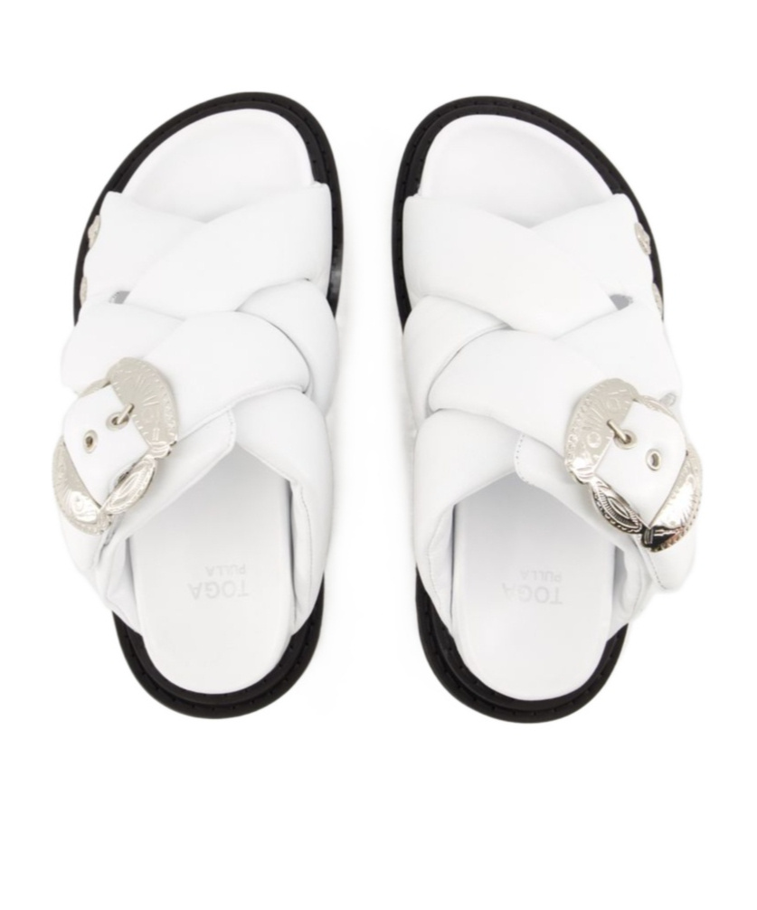 Toga Studded Slides In White