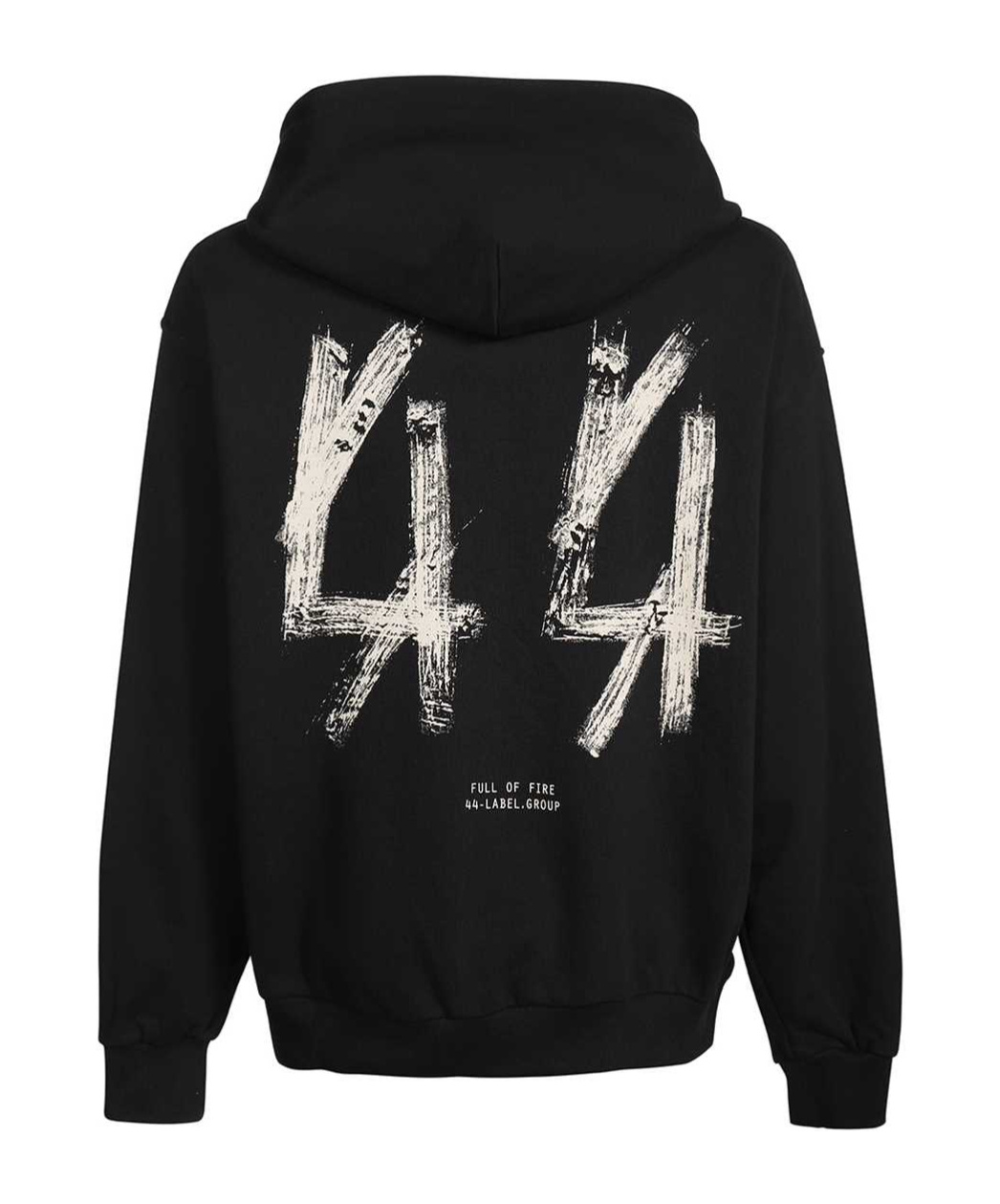44 Label Group Logo-print Zipped Hoodie In Black