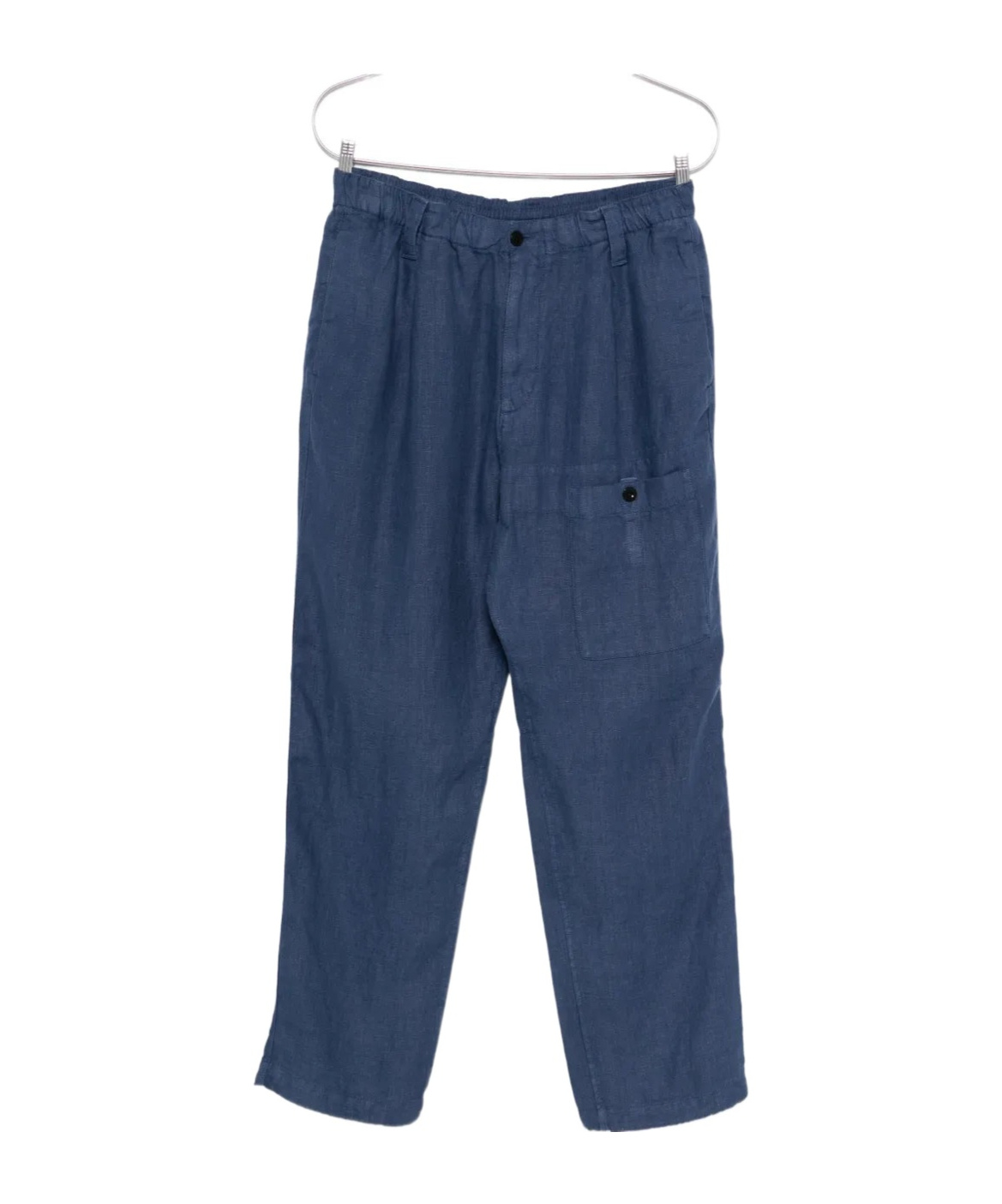 C.p. Company Pocket-detail Linen Trousers In Blue