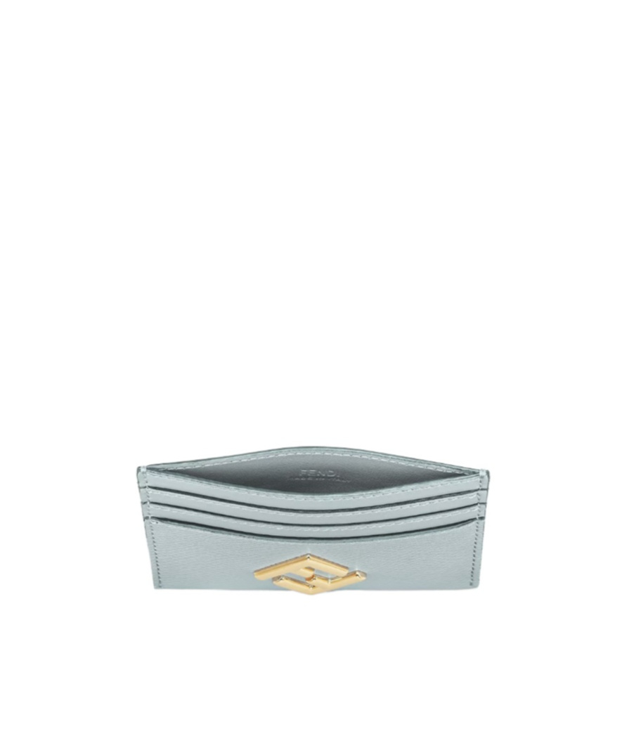 Fendi Ff Diamond Card Holder In Green