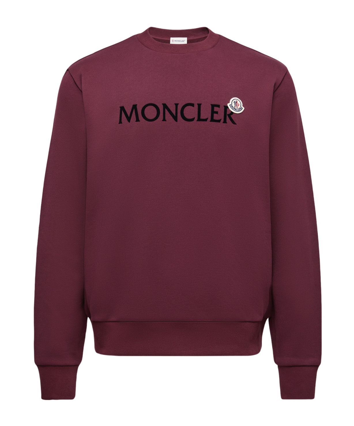 Moncler Maroon Crewneck Logo Sweatshirt In Brown