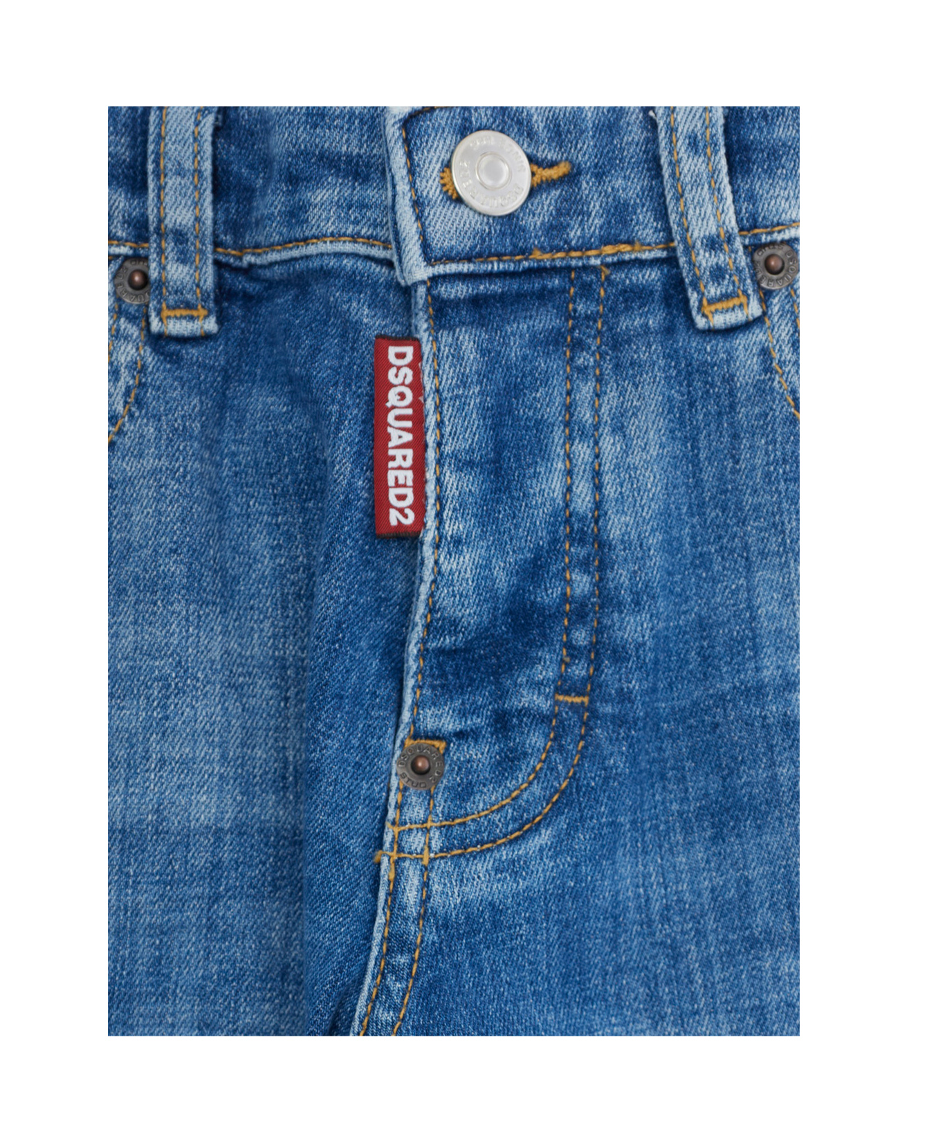Dsquared2 Belt Loop Jeans In Blue