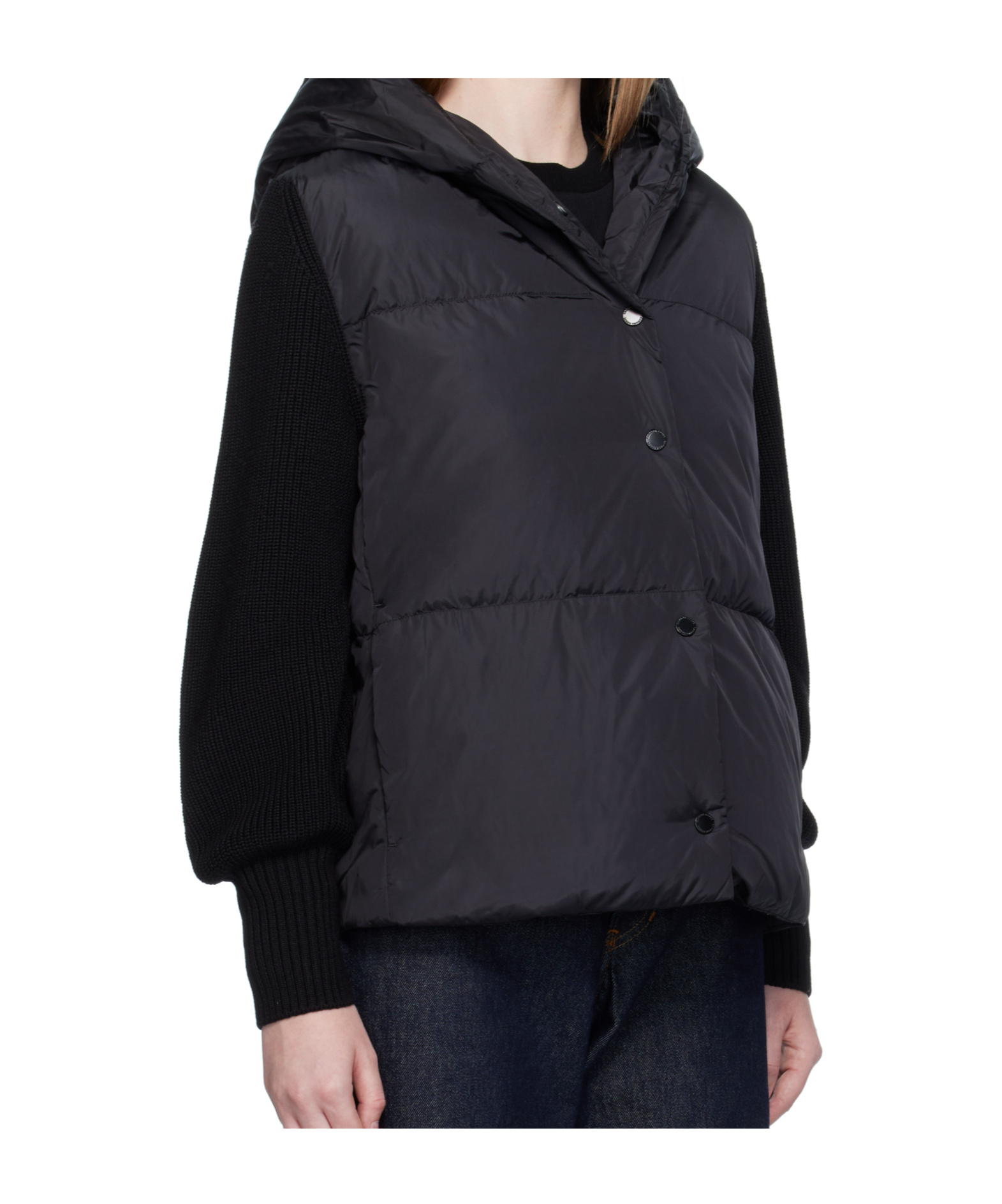 Canada Goose Long-sleeved Down Jacket In Black