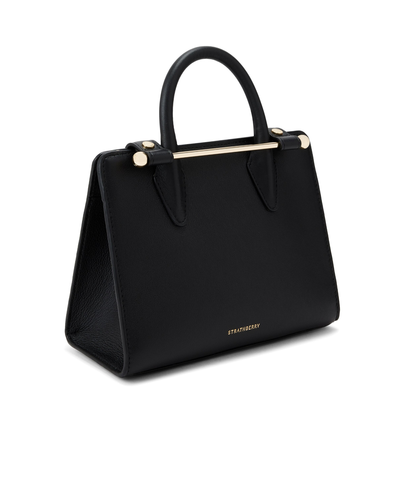 Strathberry Nano Leather Tote In Black