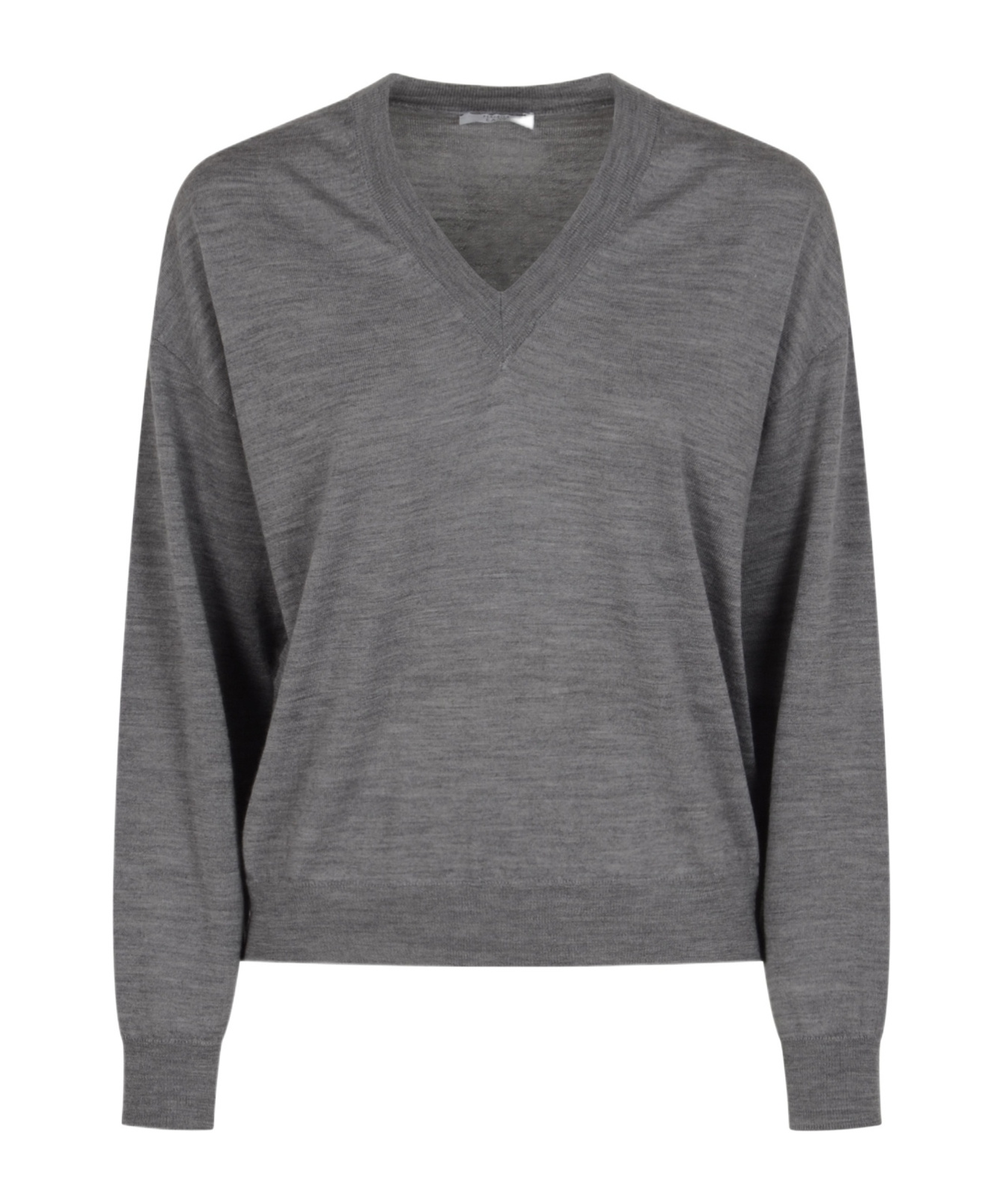 Peserico V-neck Sweater In Gray