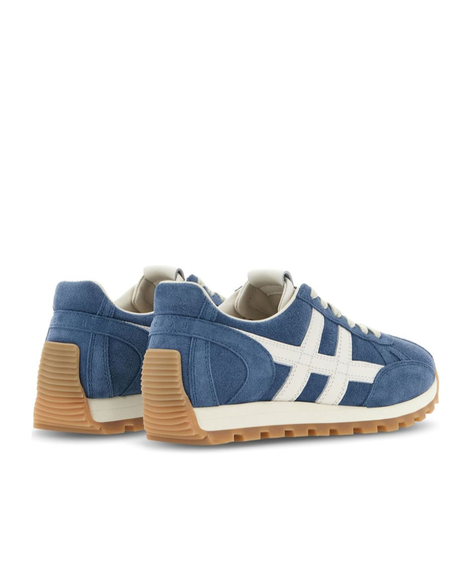 Hogan Blue Suede Leather Sneakers In Blue