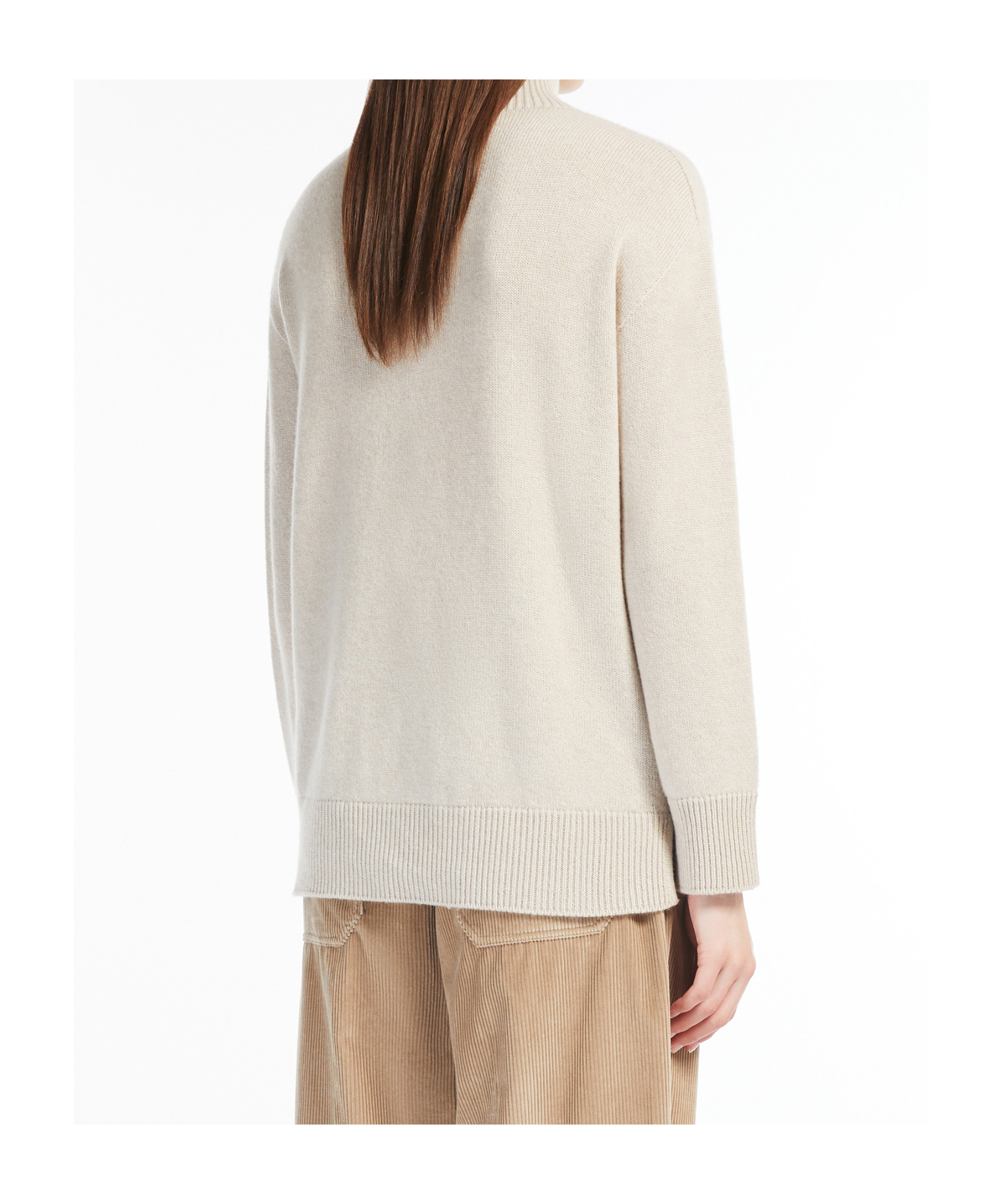Max Mara High-necked Cashmere Sweater In White