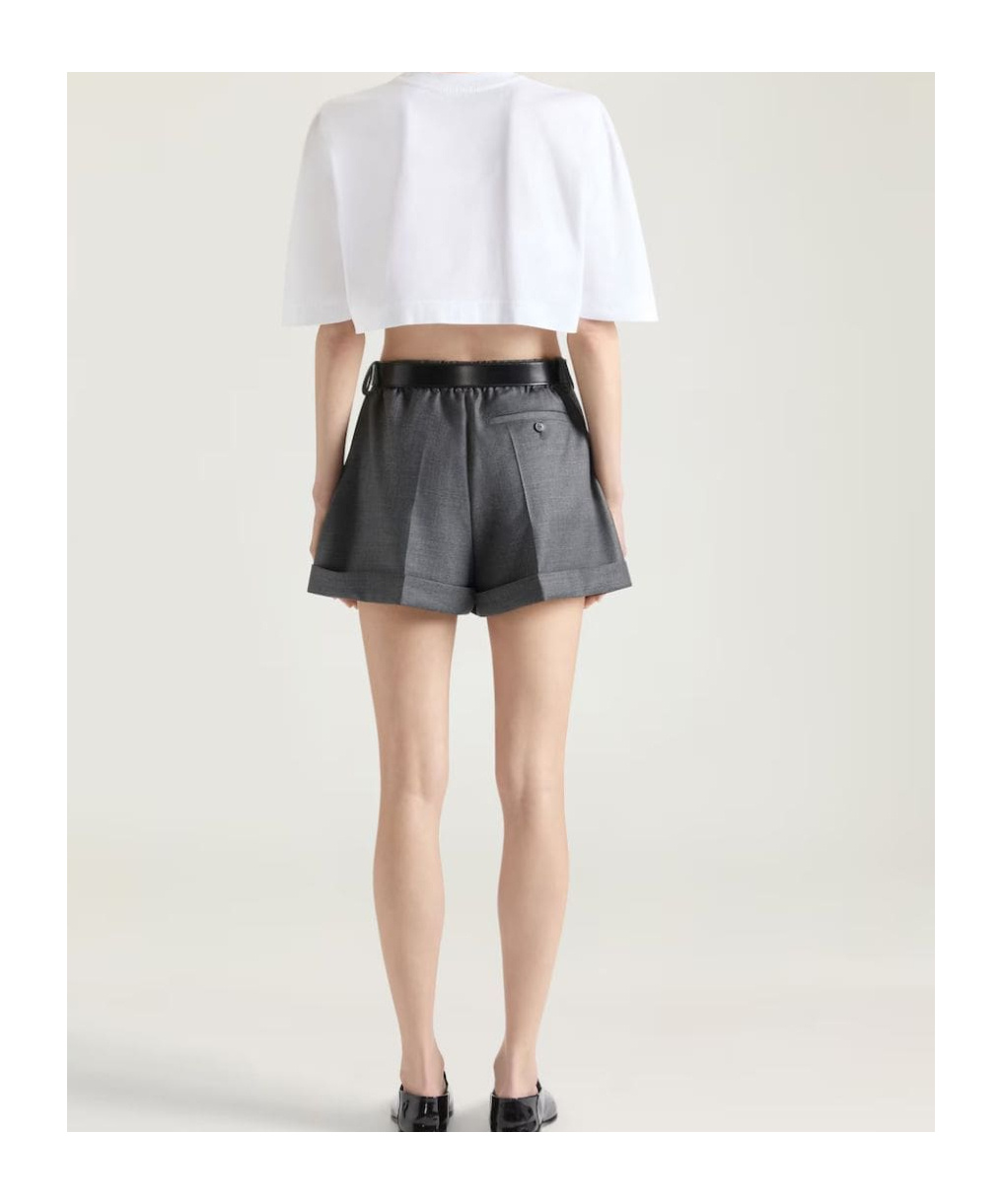 Givenchy Double Pleat Shorts In Wool In Gray