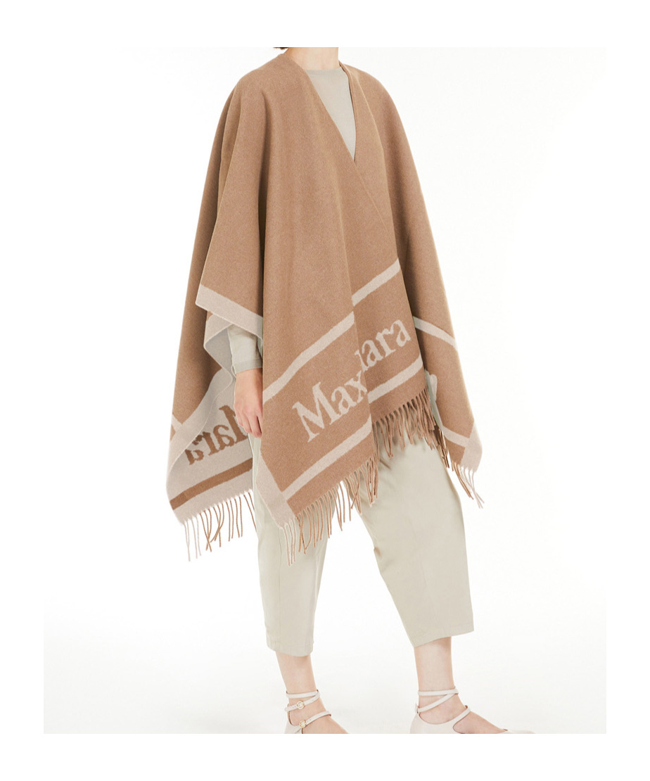 Max Mara Fringed Wool Cloak