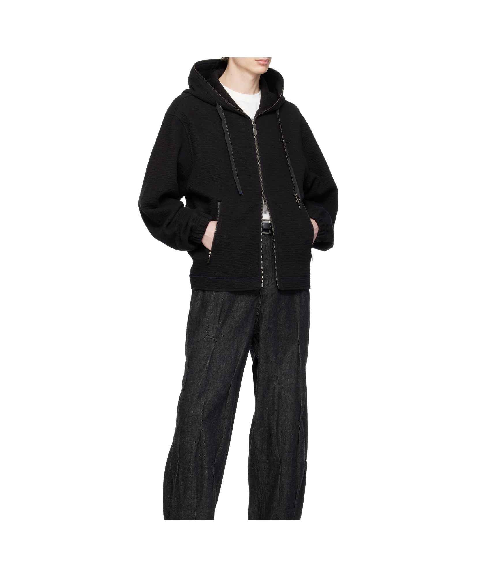 Ader Error Long-sleeved Hooded Sweatshirt In Black