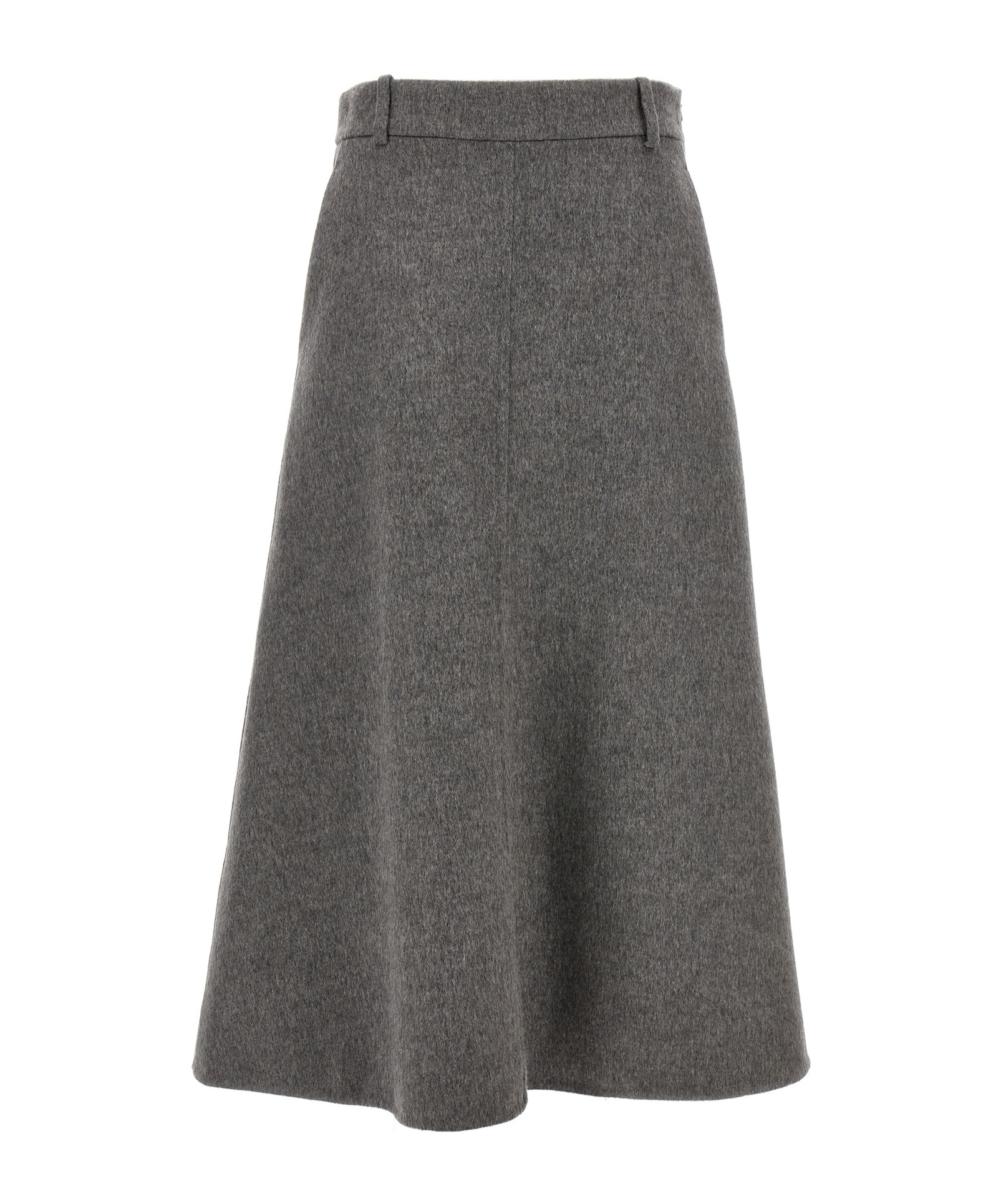 Brunello Cucinelli Grey Virgin Wool Flute Skirt In Black