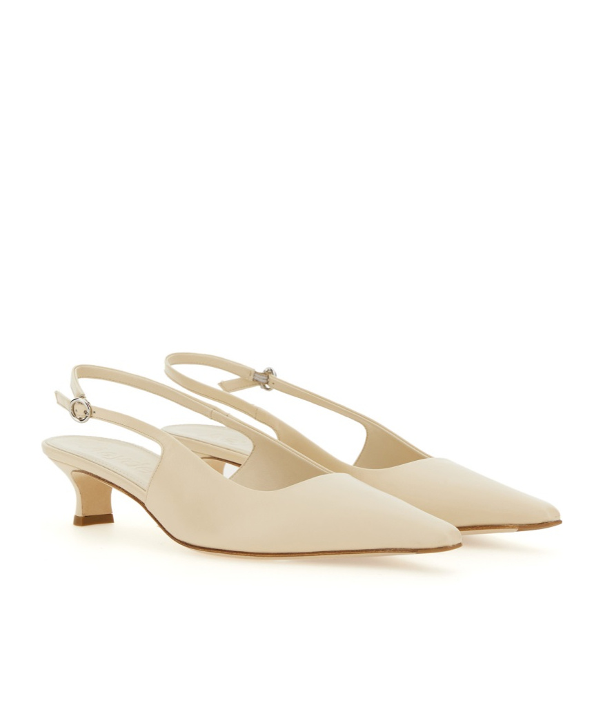 Aeyde Catrina Leather Kitten-heel Slingback Pumps In Nude