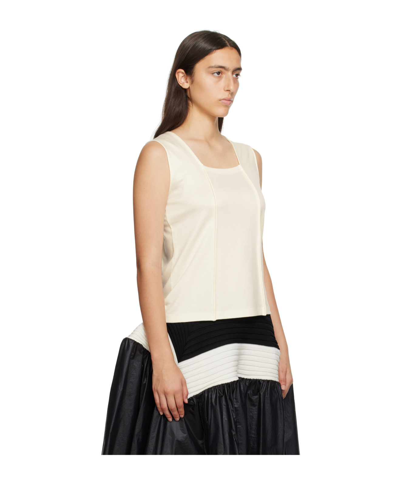 Issey Miyake Spoon Collar Vest In Black