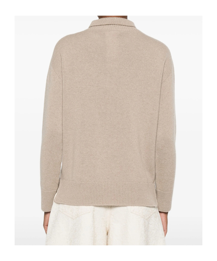 Max Mara High-neck Cashmere Sweater In Brown