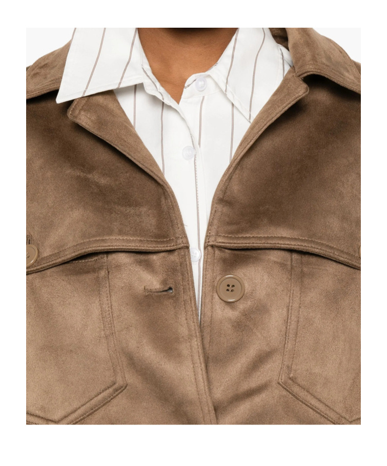The Frankie Shop Long-sleeved Casual Jacket In Brown