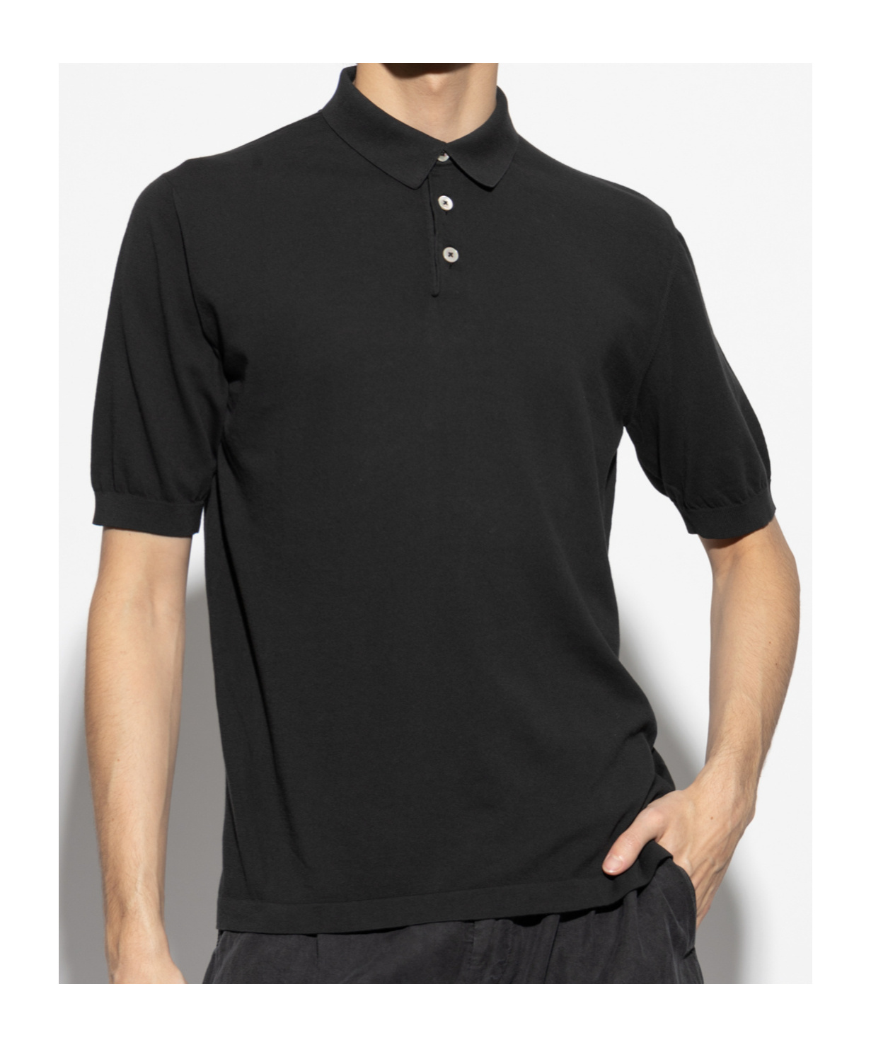Eleventy Cotton Polo Shirt In Black