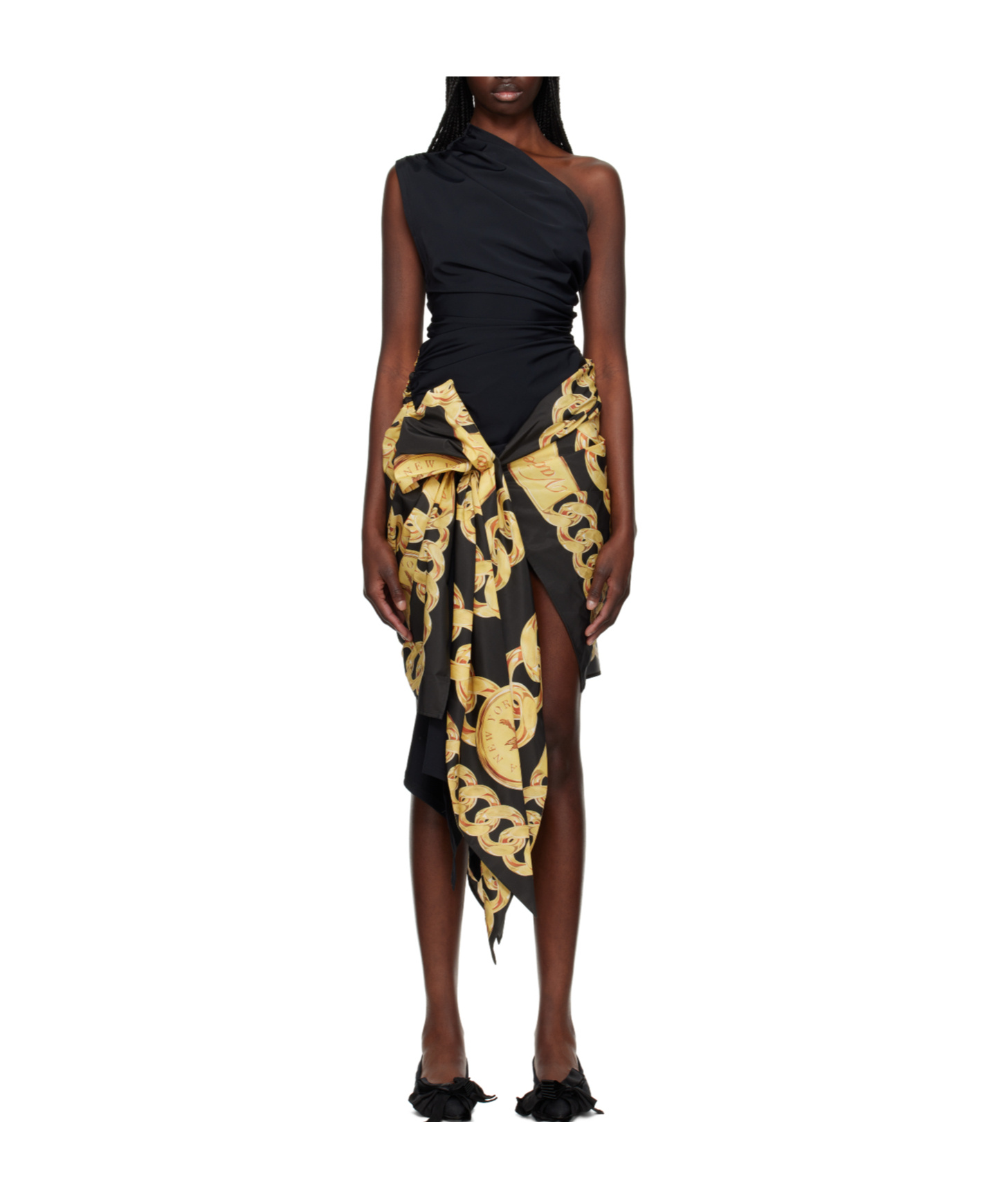 Vaquera Draped One-shoulder Dress