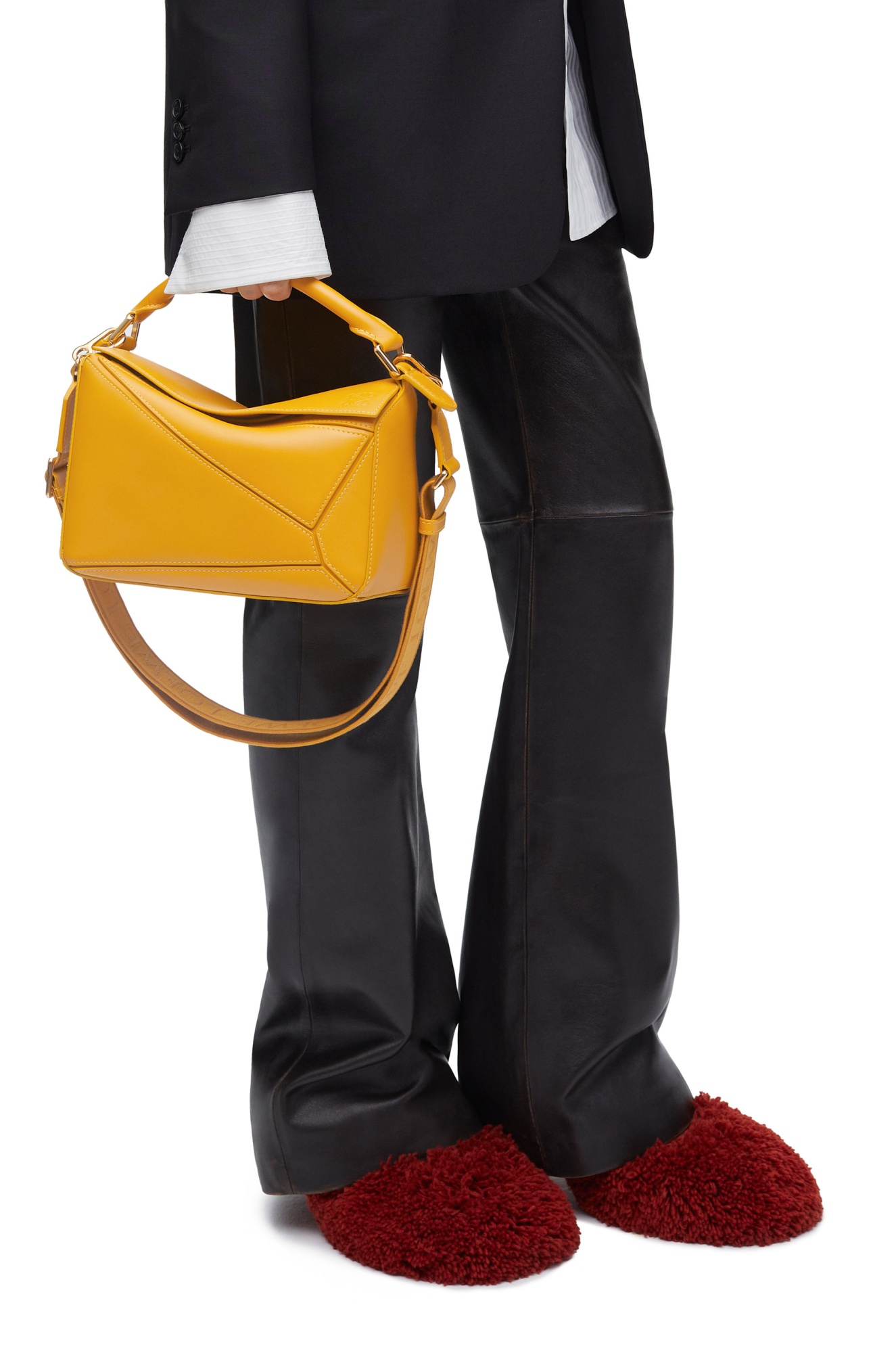 Loewe Small Puzzle Tote Bag In Yellow
