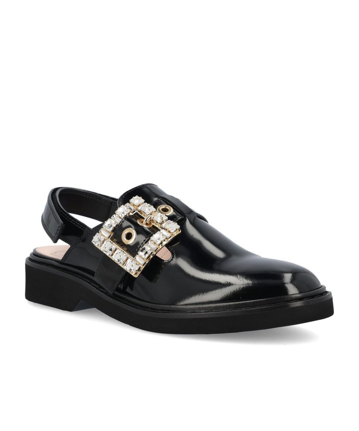 Roger Vivier Buckle Embellished Round Toe Sandals In Black