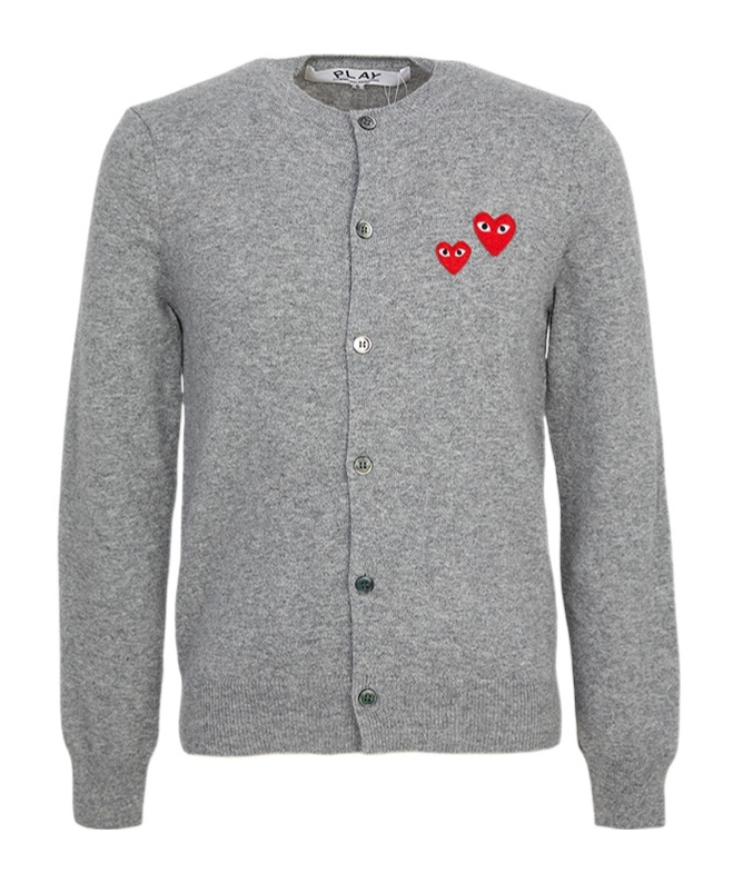 Comme Des Garçons Doublewappen Cardigan In Gray
