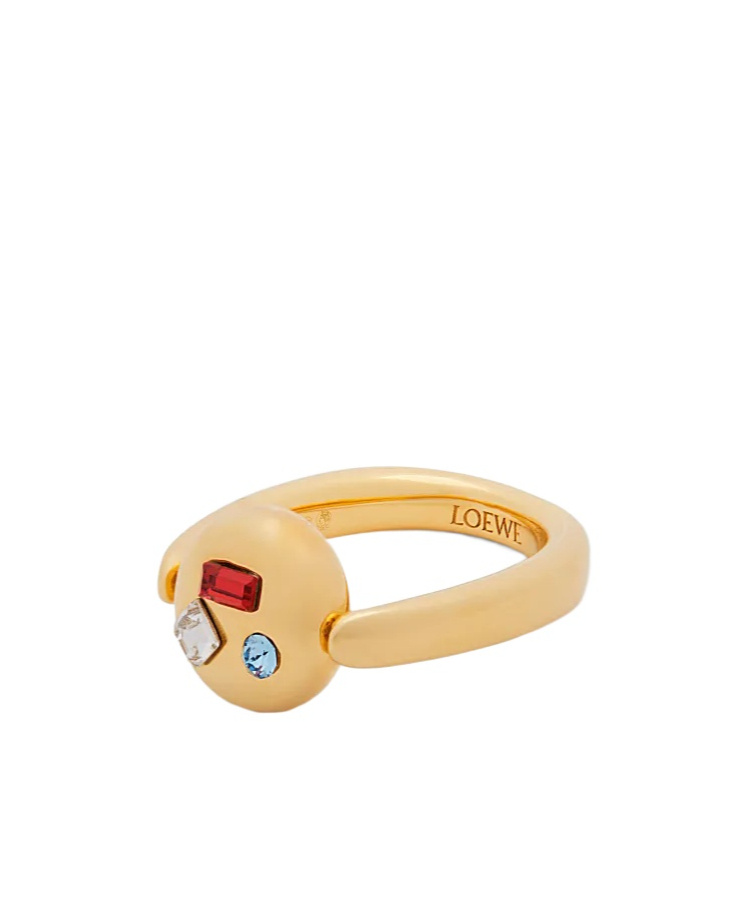 Loewe Anagram Pebble Ring In Yellow