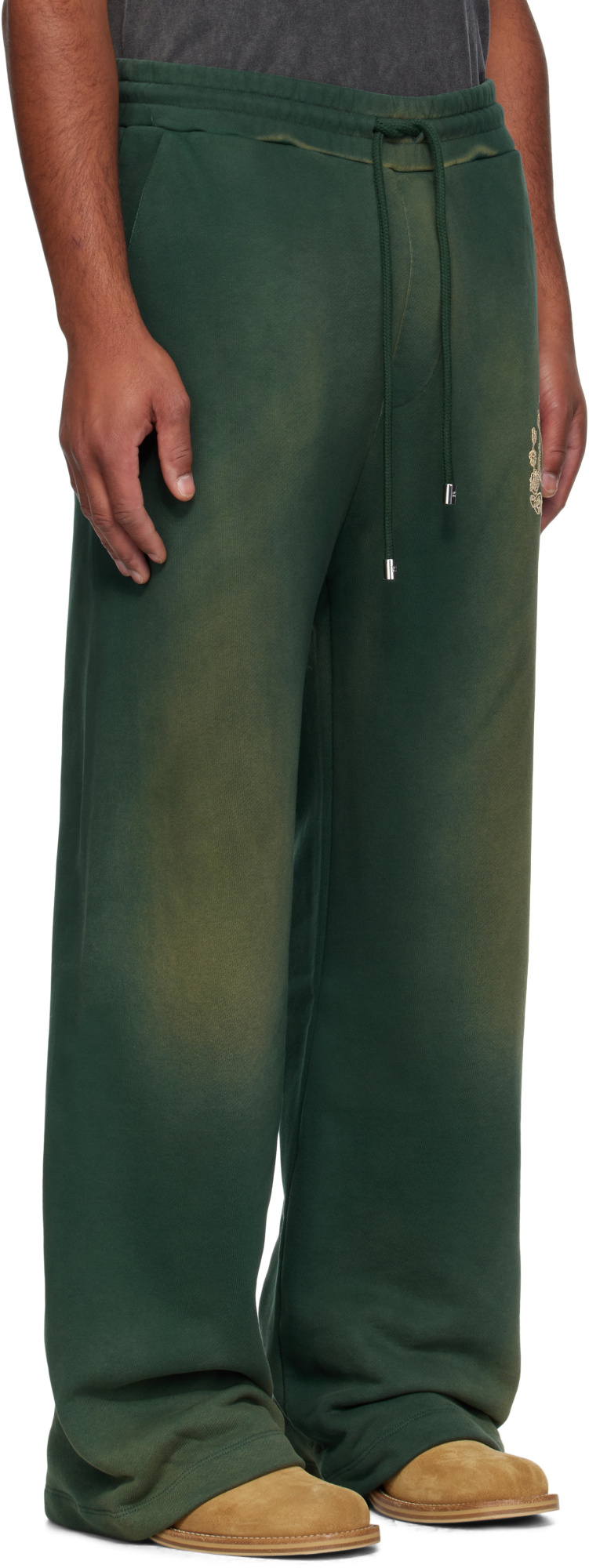 Amiri Crest-embellished Track Pants In Green