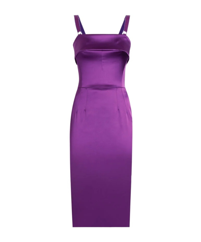 Dolce & Gabbana Satin Dress In Purple