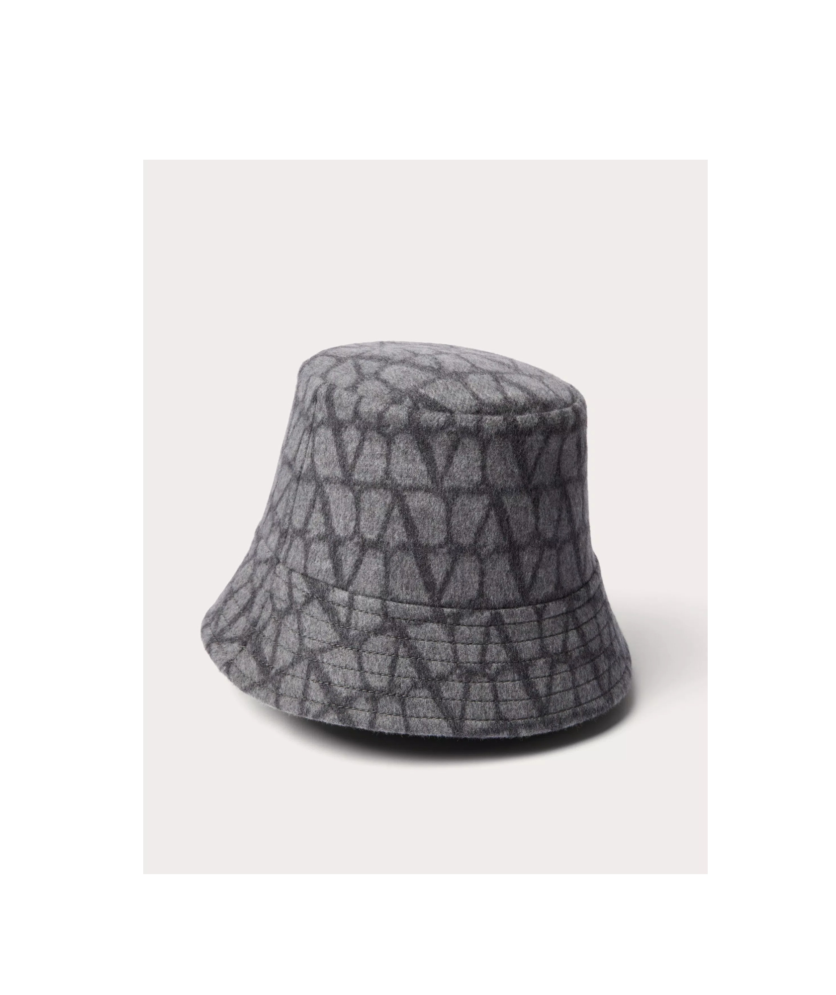 Valentino Double-sided Bucket Print Hat In Black