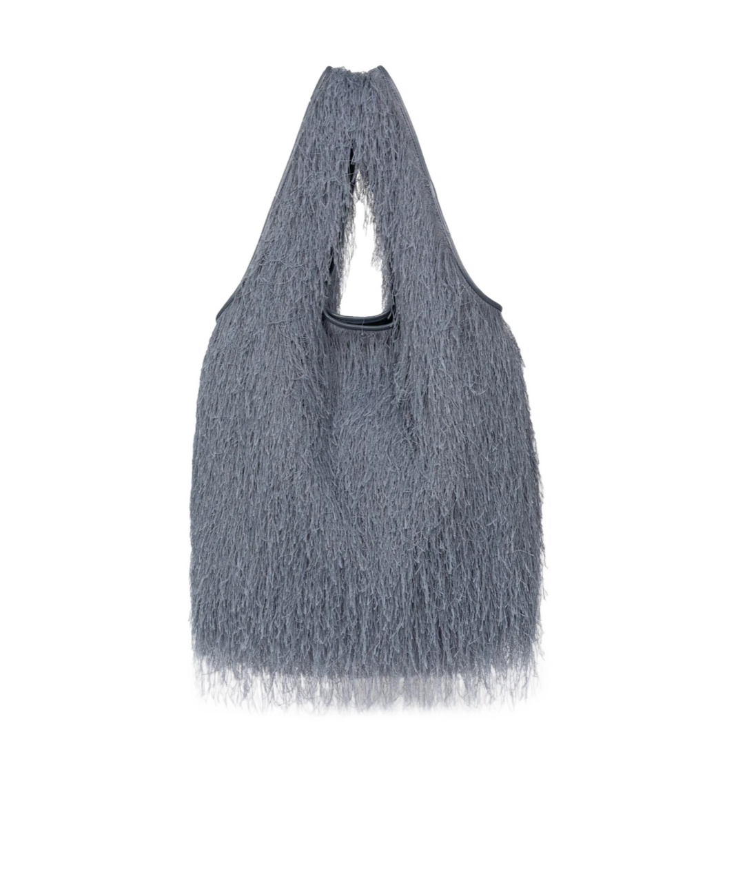 Dries Van Noten Large Fringed Tote Bag In Gray