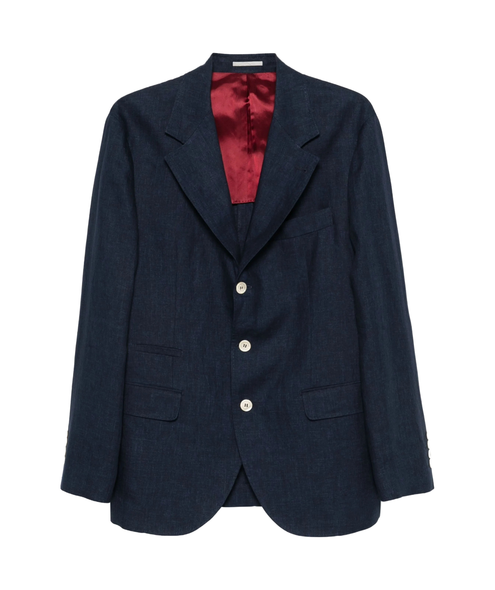 Brunello Cucinelli Navy Deconstructed Jacket With Tailored Silhouette In Black