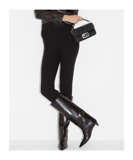 Fendi Pantalone In Cady Stretch Nero Donna In Black