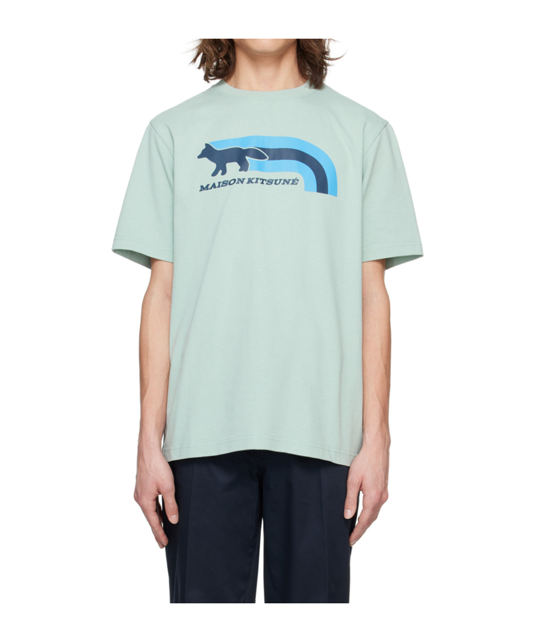 Maison Kitsuné Green Flash Fox T-shirt In Green