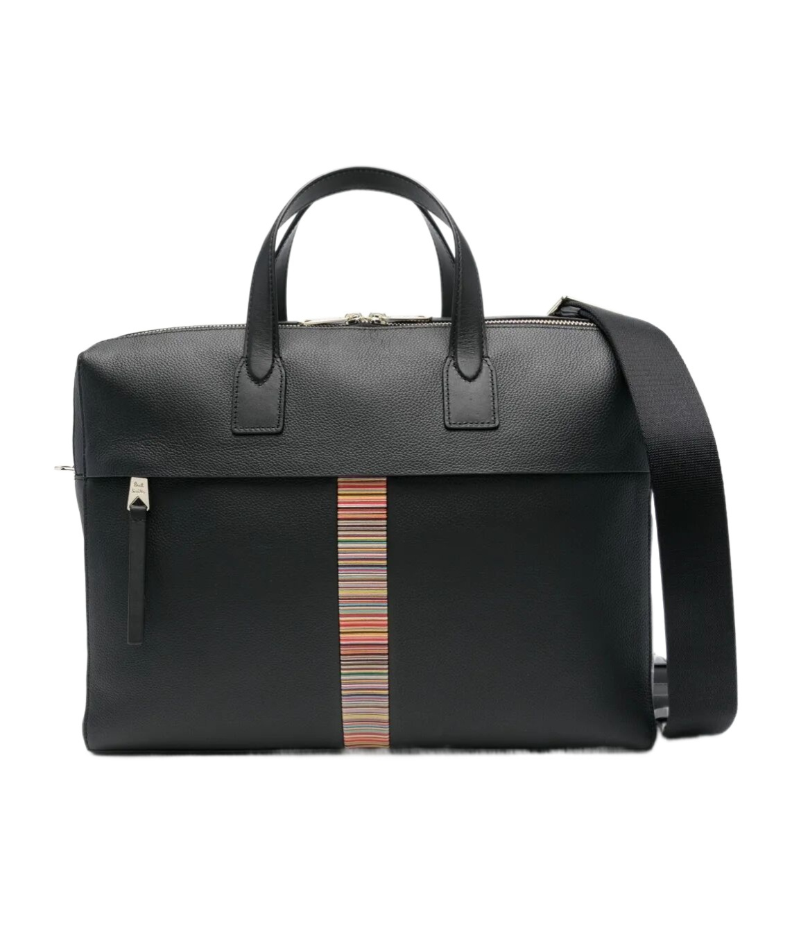Paul Smith Leather Signature Stripe Briefcase In Black
