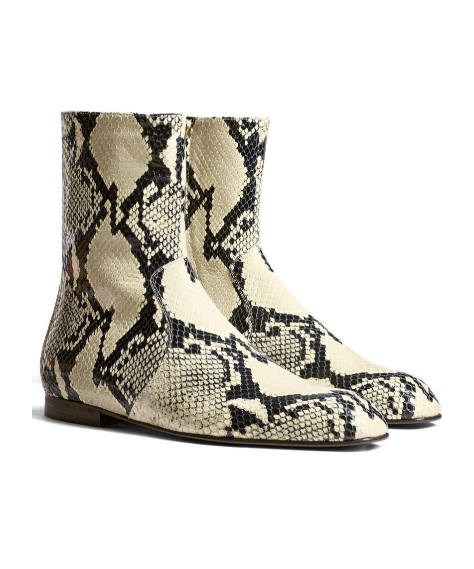 Khaite Colt Snake-effect Leather Ankle Boots In Multi